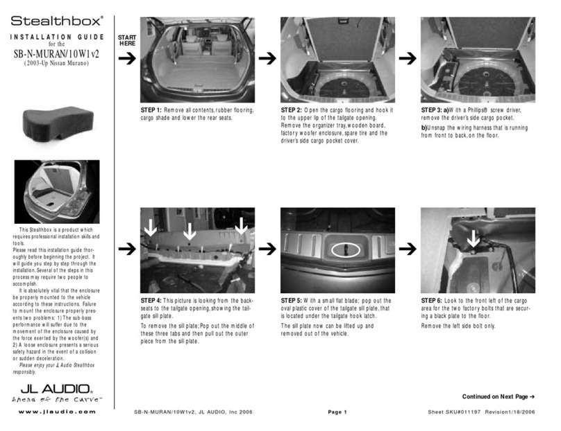 JL Audio Stealthbox SB-N-MURAN/10W1v2 User manual