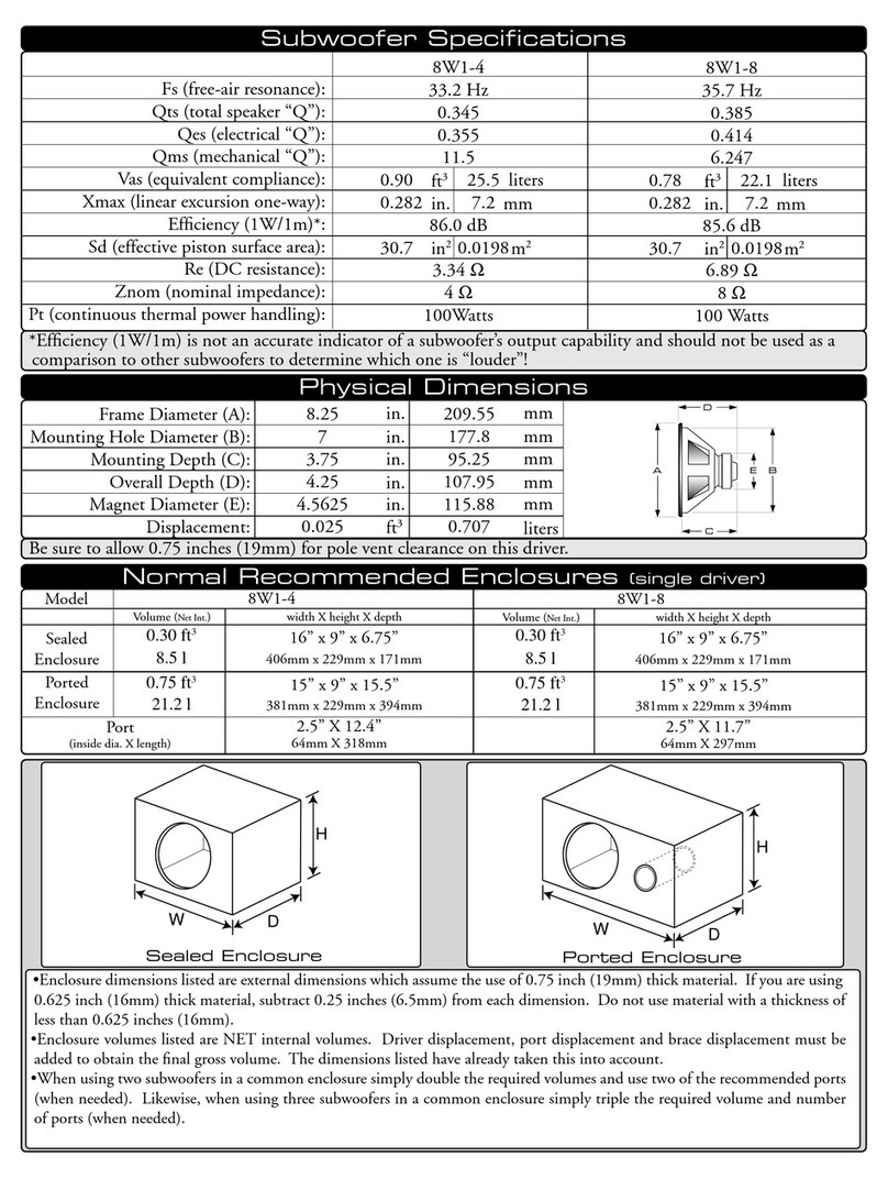 JL Audio Subwoofe User manual