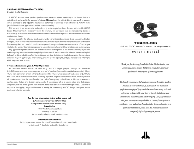 JL Audio JLTR400CXi owner's manual