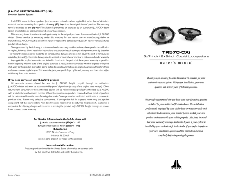 JL Audio TR570-CXi User manual