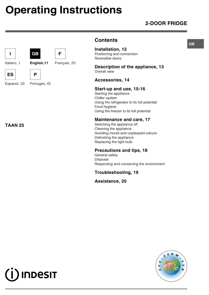 Indesit TAAN 25 operating instructions