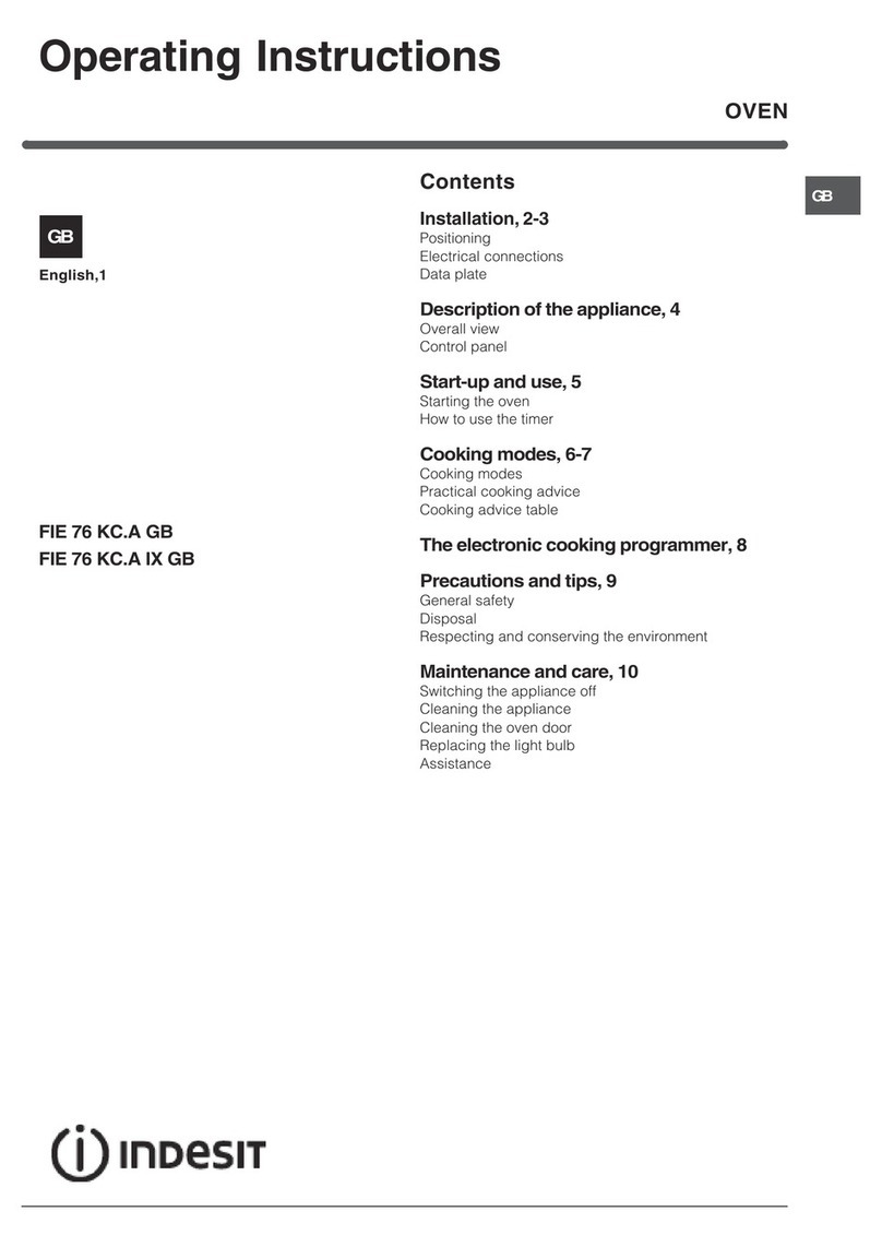 Indesit FIE 76 KC.A IX GB operating instructions