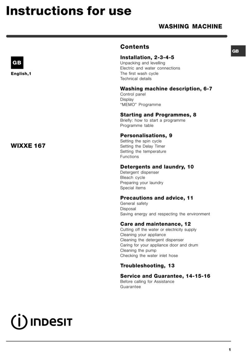 Indesit WIXXE 167 User manual