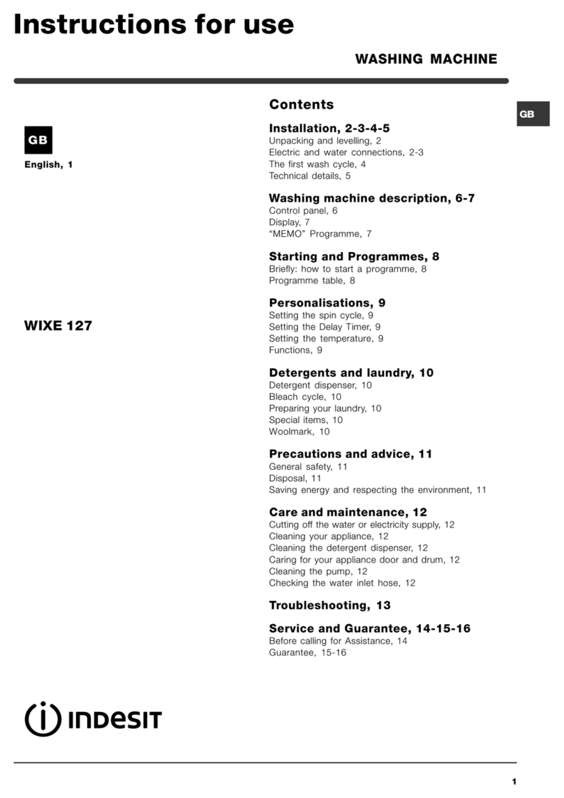 Indesit WIXE 127 Instructions for use