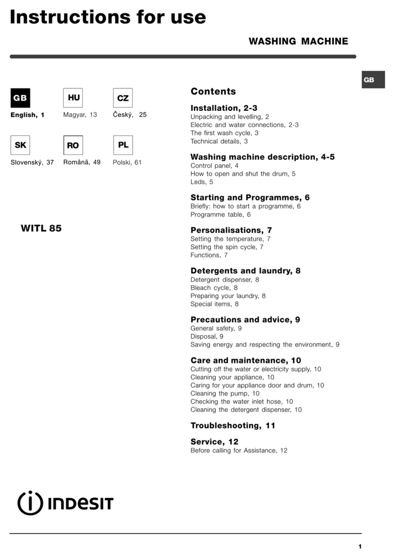 Indesit WITL 85 User manual