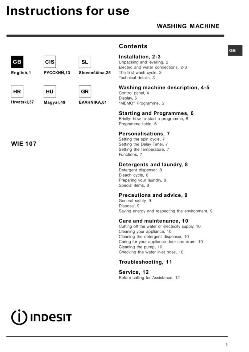 Indesit WIE 107 Instructions for use