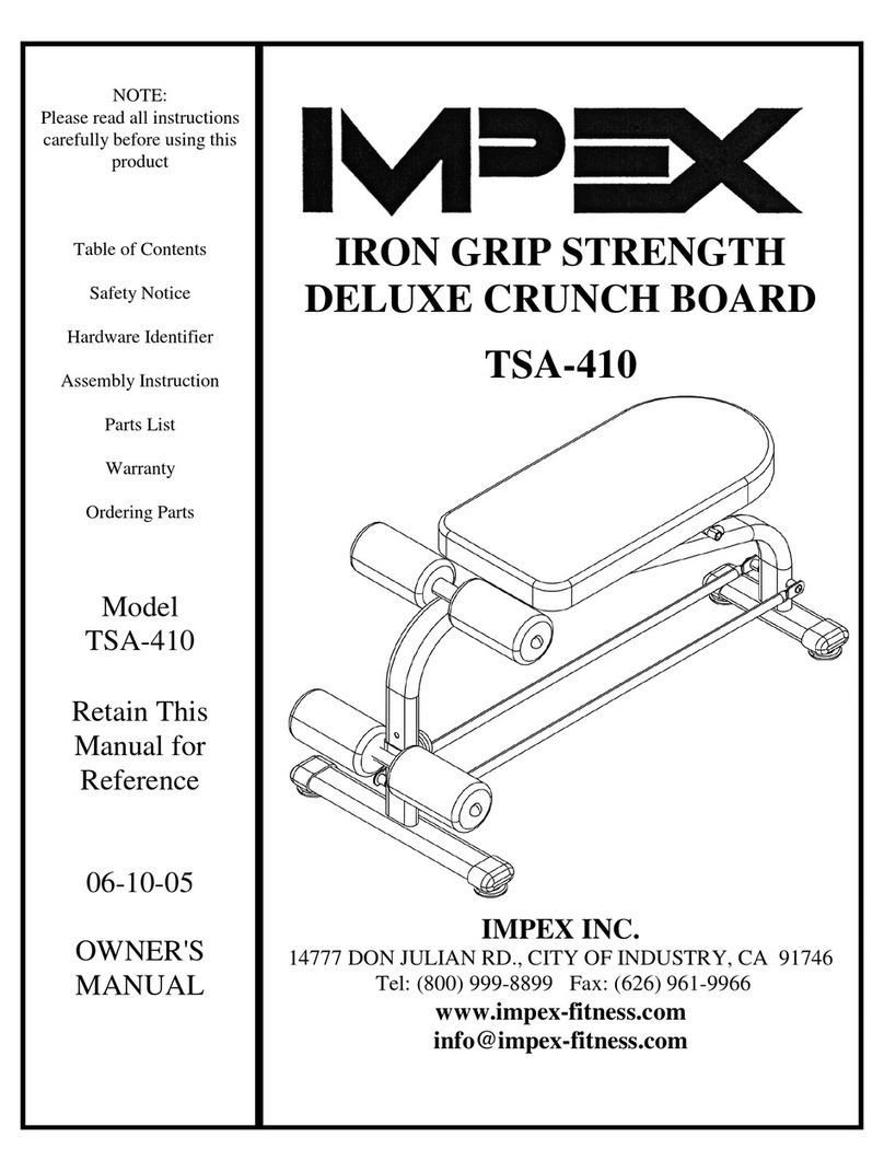 Impex IRON GRIP STRENGTH TSA-410 owner's manual