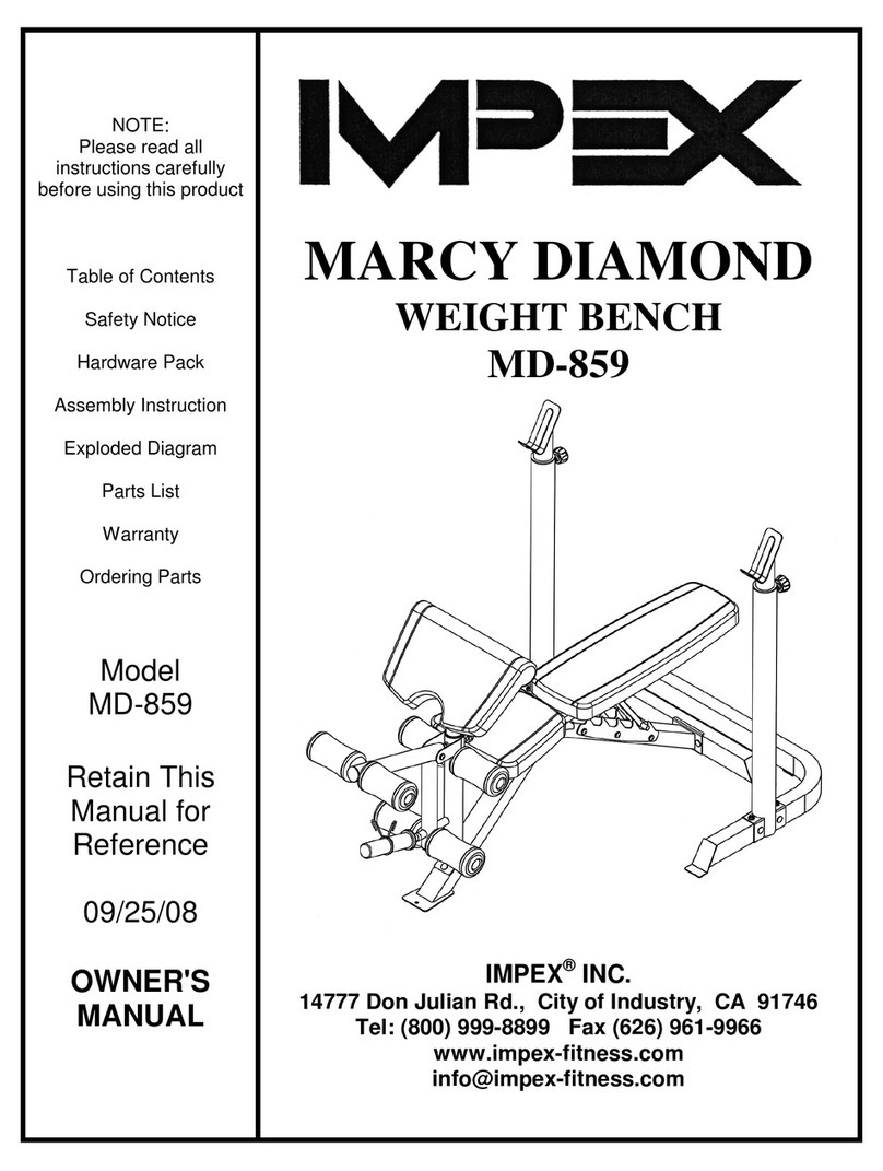Impex Marcy Diamond MD-859 owner's manual