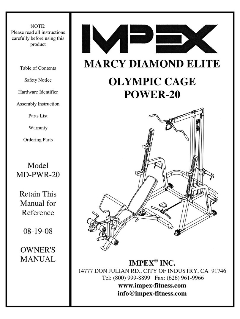 Impex Marcy Diamond Elite MD-PWR-20 owner's manual