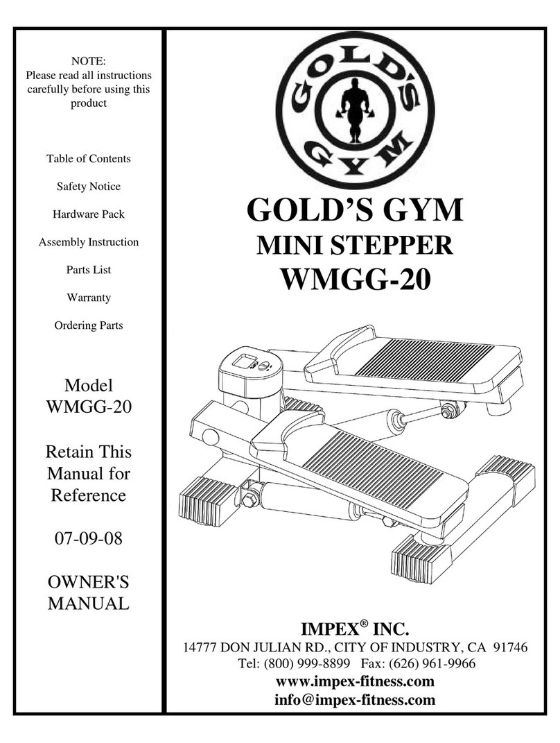 Impex GOLD'S GYM WMGG-20 owner's manual