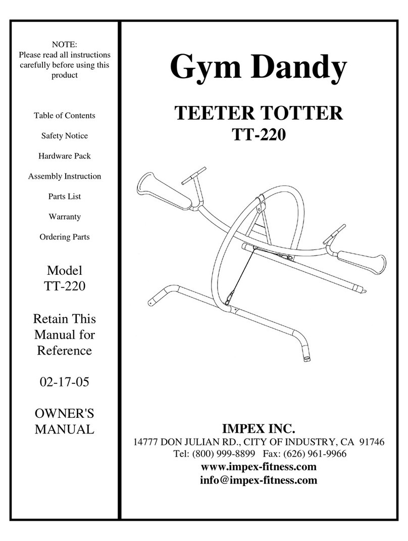 Impex Gym Dandy TT-220 owner's manual