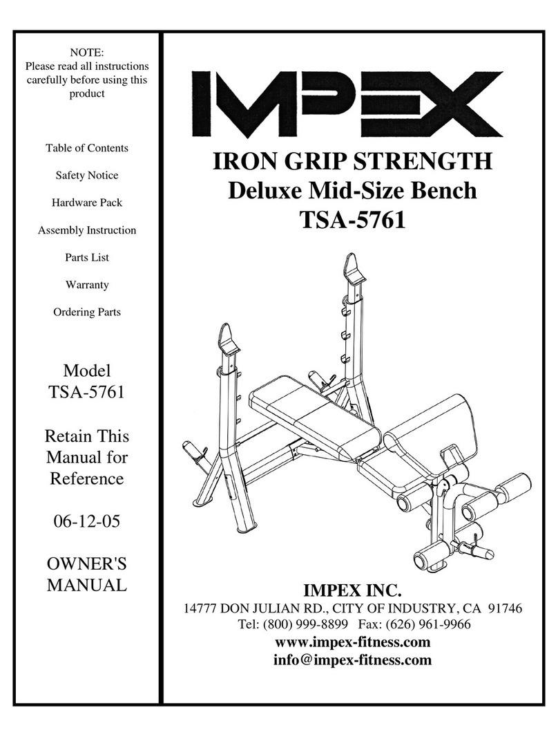 Impex IRON GRIP STRENGTH TSA-5761 User manual