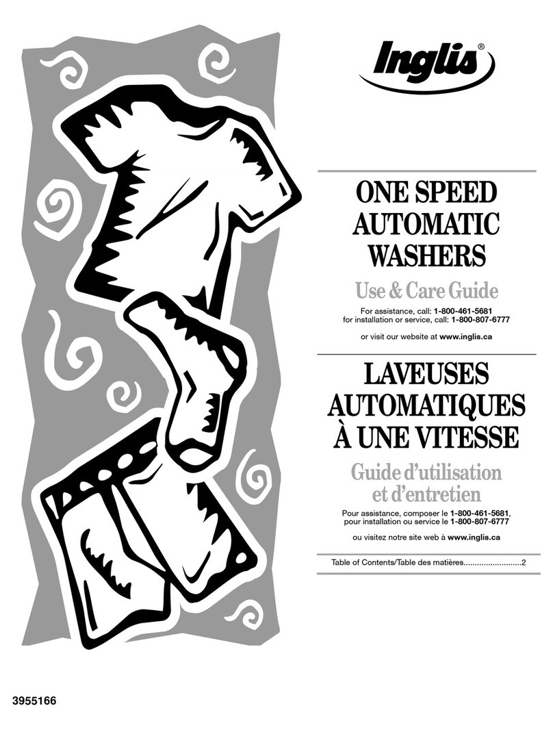 Inglis ONE SPEED AUTOMATIC WASHER User manual