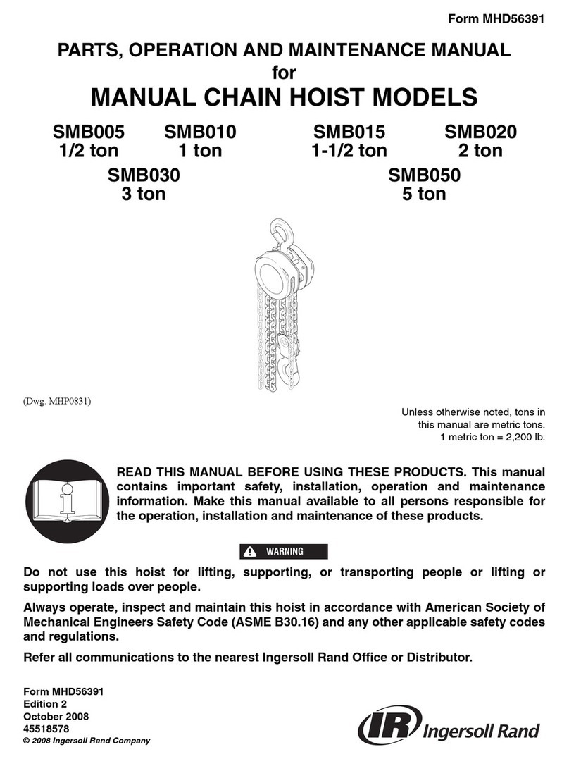 Ingersoll-Rand SMB005 Parts, operation and maintenance manual