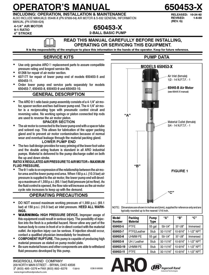 Ingersoll-Rand 2-BALL BASIC PUMP 650453-X Operator's manual