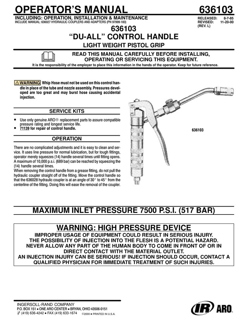 Ingersoll-Rand "DU-ALL" CONTROL HANDLE 636103 Operator's manual Ingersoll-Rand "DU-ALL" CONTROL HANDLE 636103 Operator's manual