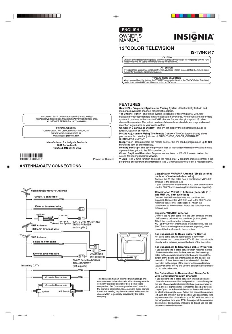 Insignia IS-TV040917 owner's manual