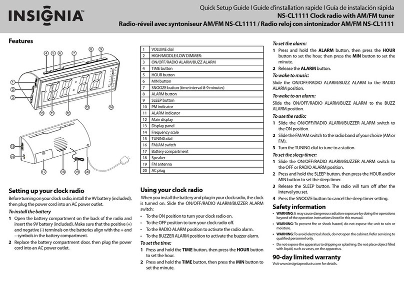 Insignia NS-CL1111 Quick setup guide