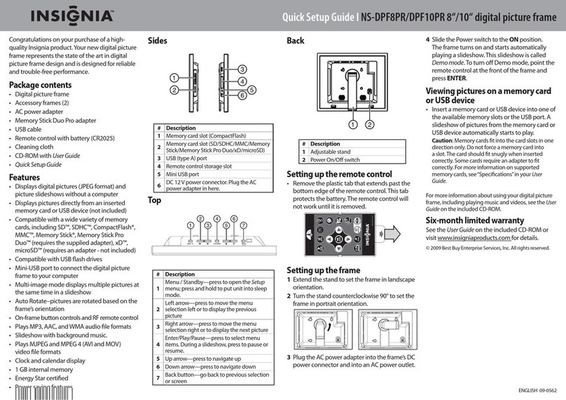 Insignia NS-DPF10PR Quick setup guide