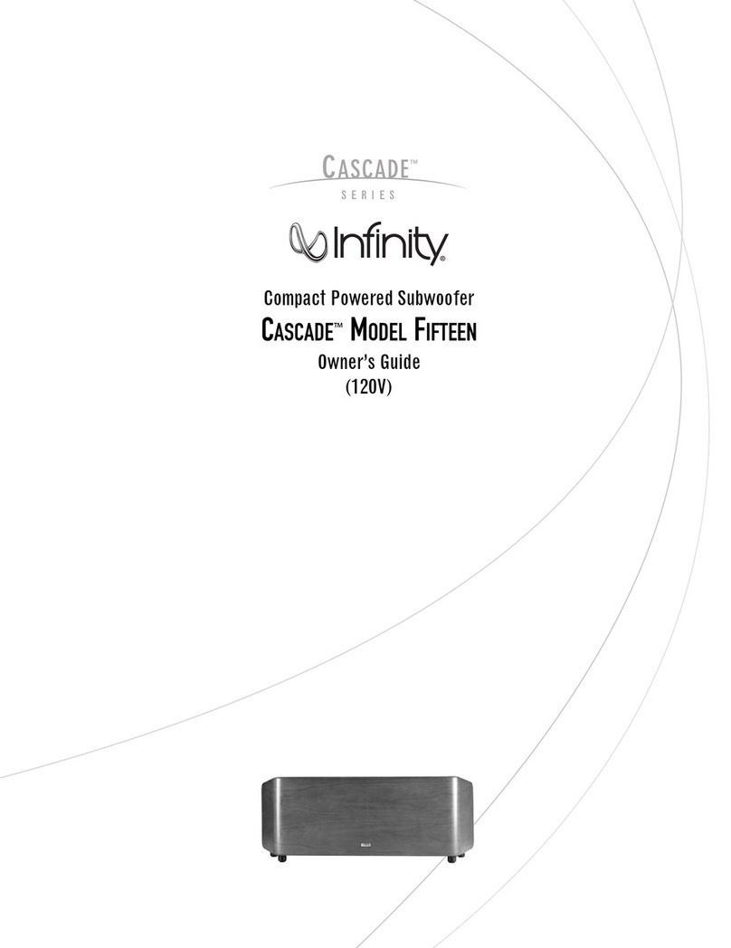Infinity CASCADE FIFTEEN User manual