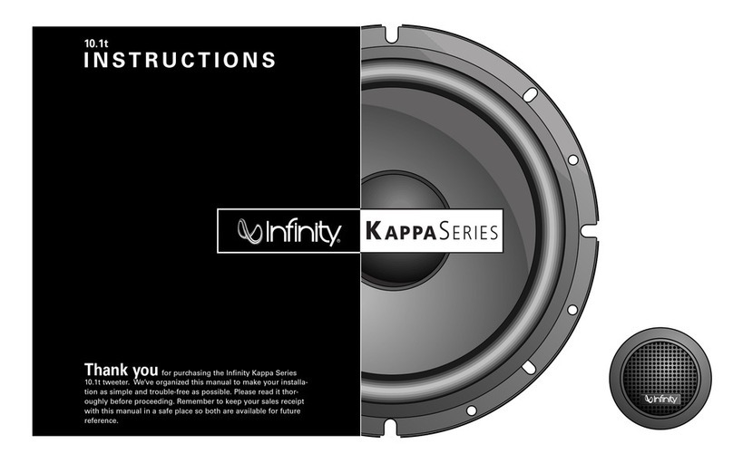 Infinity 10.1t Tweeter Kappa Series User manual