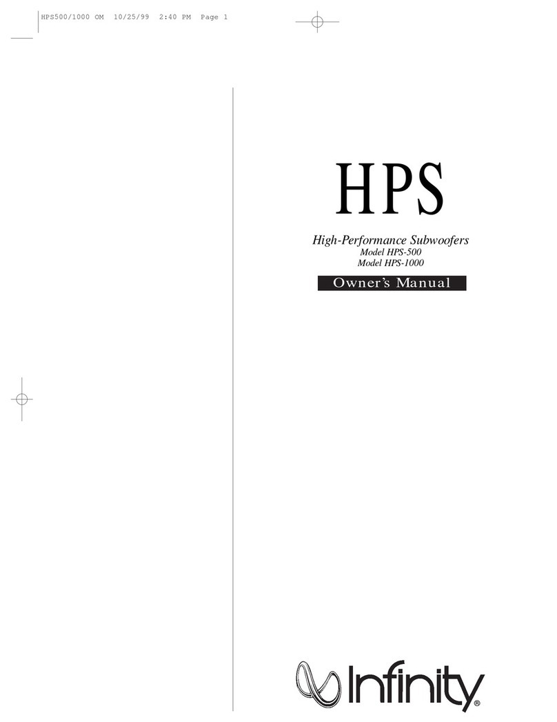 Infinity HPS-1000 User manual