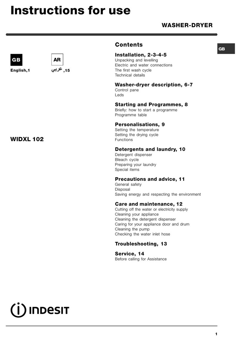 Indesit WIDXL 102 User manual