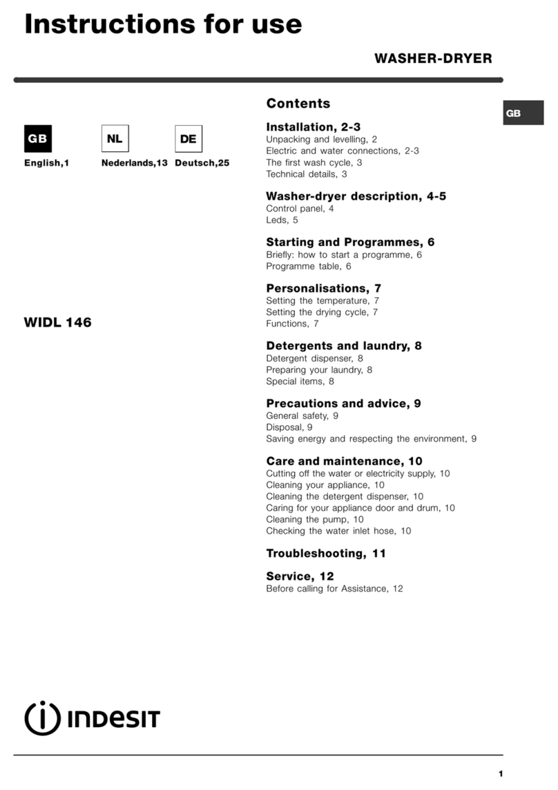 Indesit WIDL 146 - ANNEXE 943 User manual
