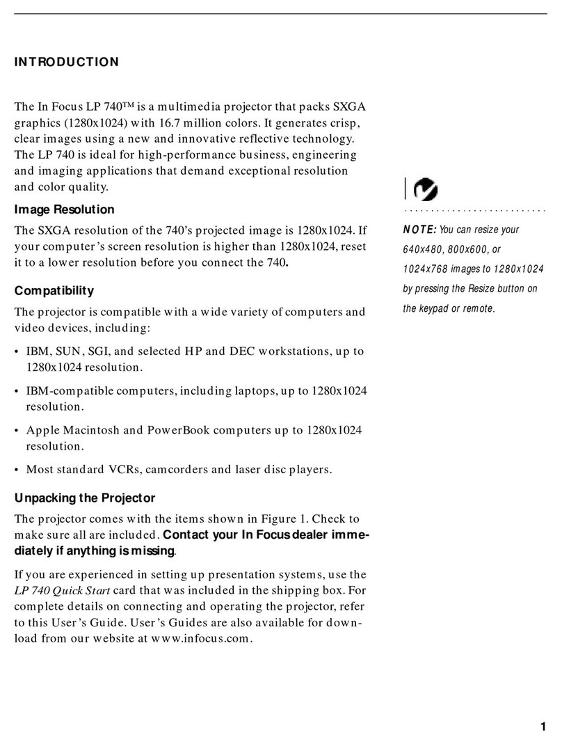 InFocus LP 740TM Reference manual