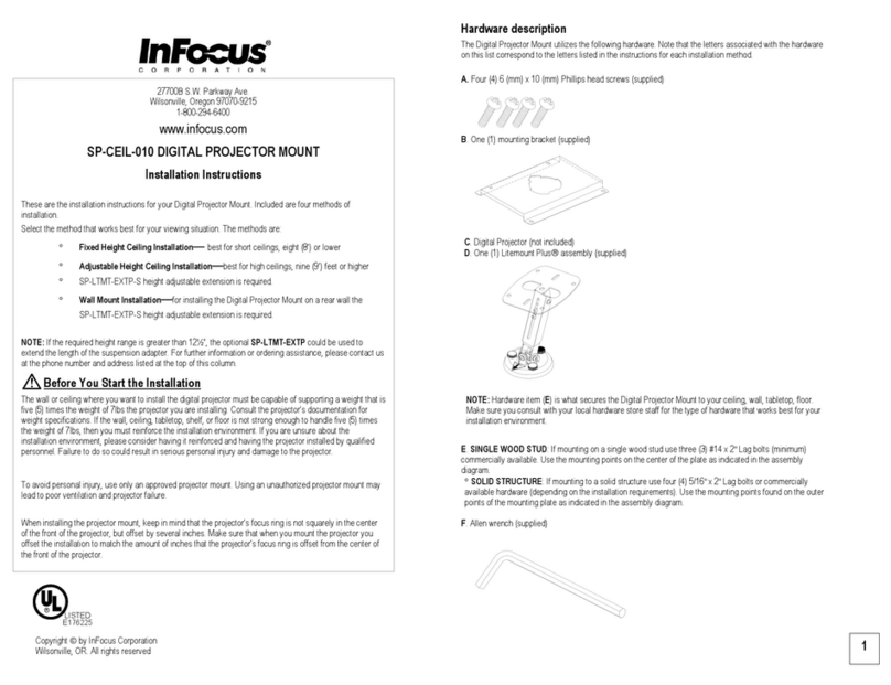 InFocus SP-CEIL-010 User manual