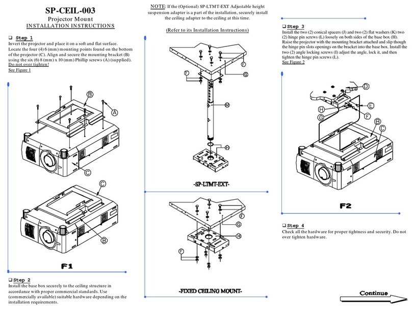 InFocus SP-CEIL-003 installation instructions