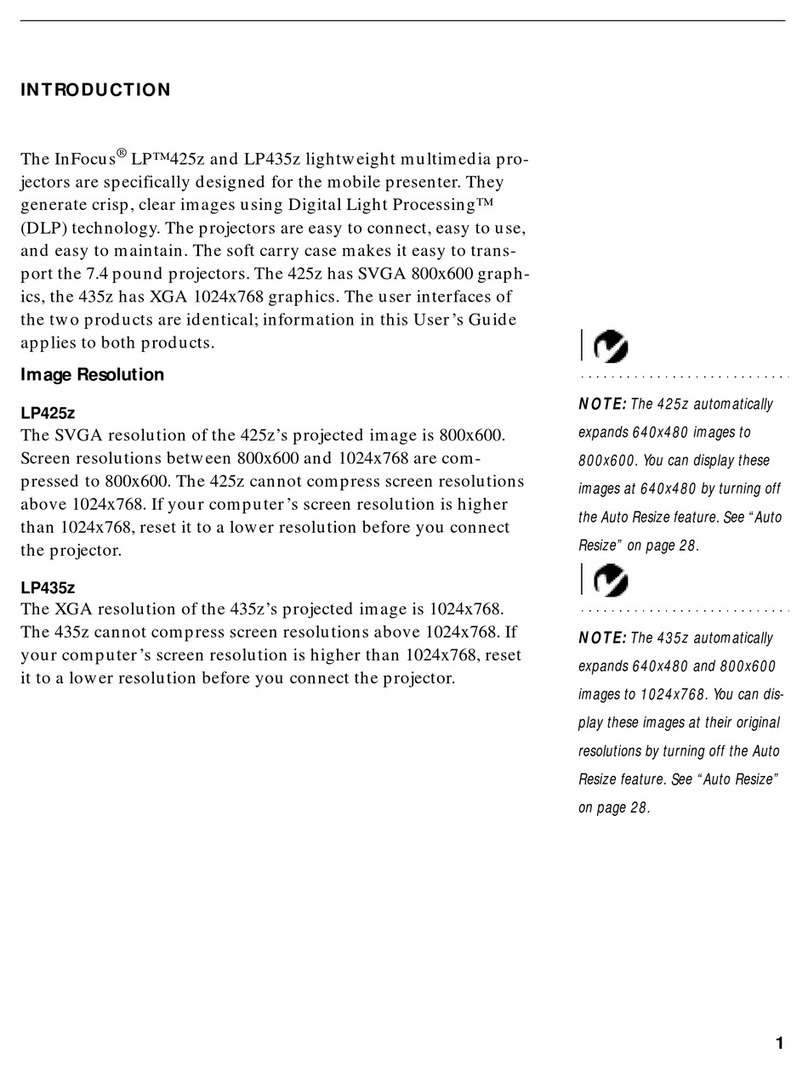 InFocus LP425z Reference manual