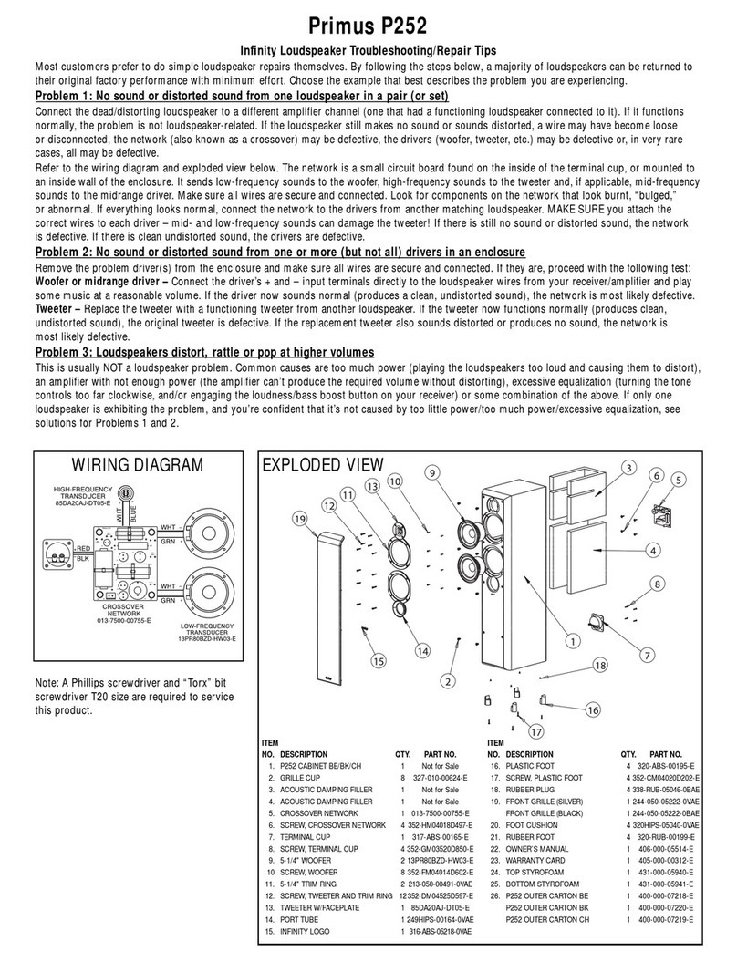 Infinity Primus P252 Assembly instructions