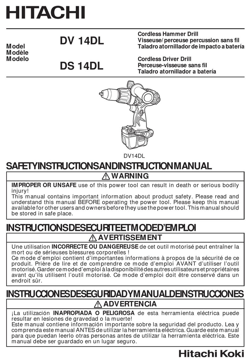 Hitachi DV14DL - 1/2" 14.4V HXP Li-Ion 3.0 Ah Hammer... Mounting instructions