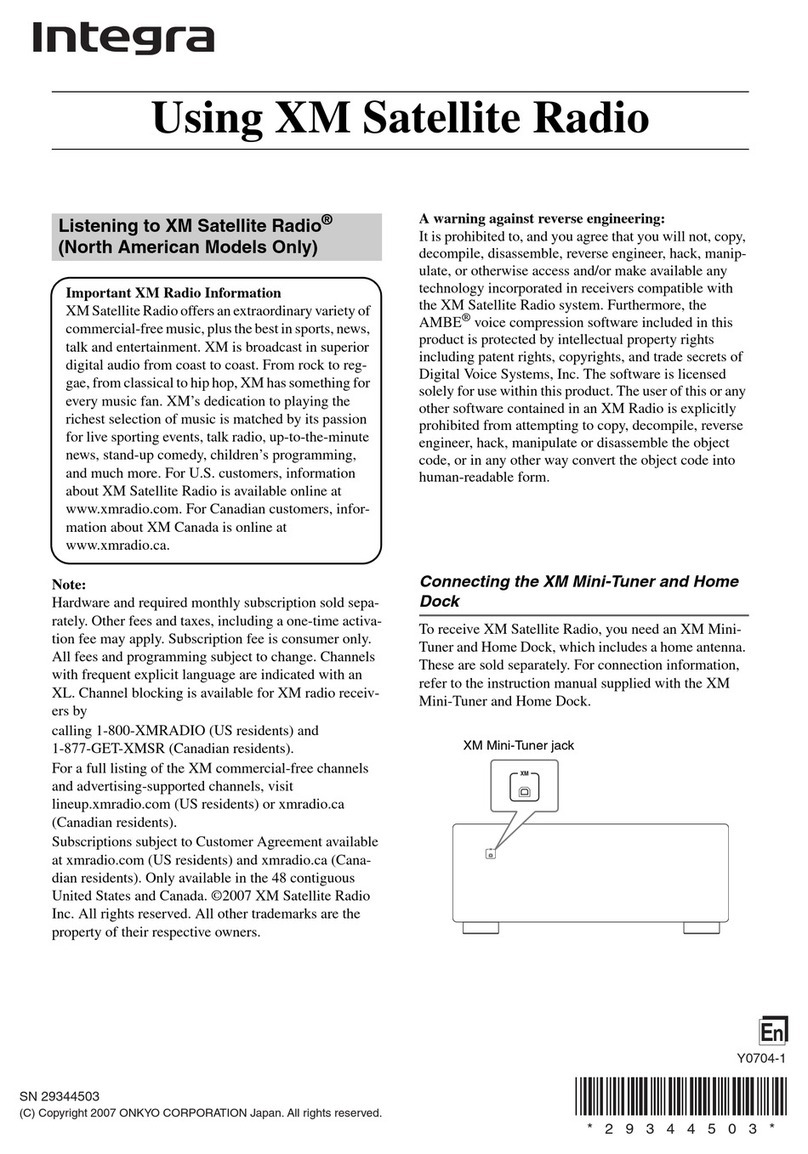 Integra DTR-5.8 Installation and operating instructions