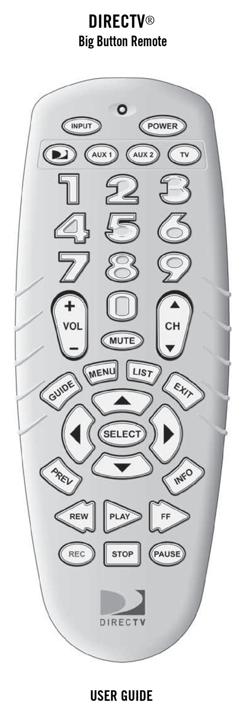 DirecTV DirecTV Big Easy Remote Control User manual