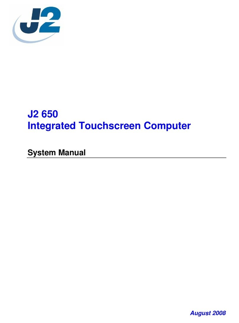J2 Integrated Touchscreen Computer J2 650 System manual