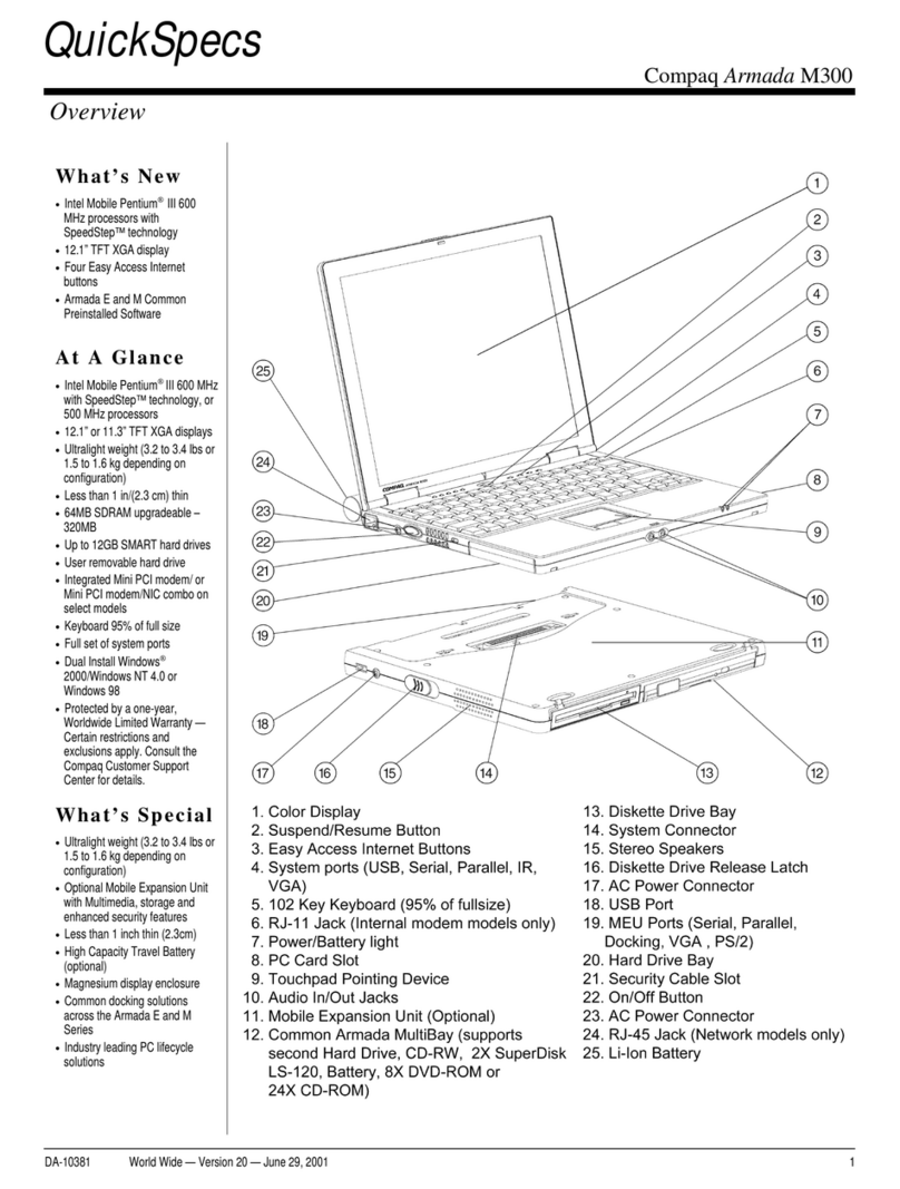 Compaq Armada M300 Series User instructions Compaq Armada M300 Series User instructions