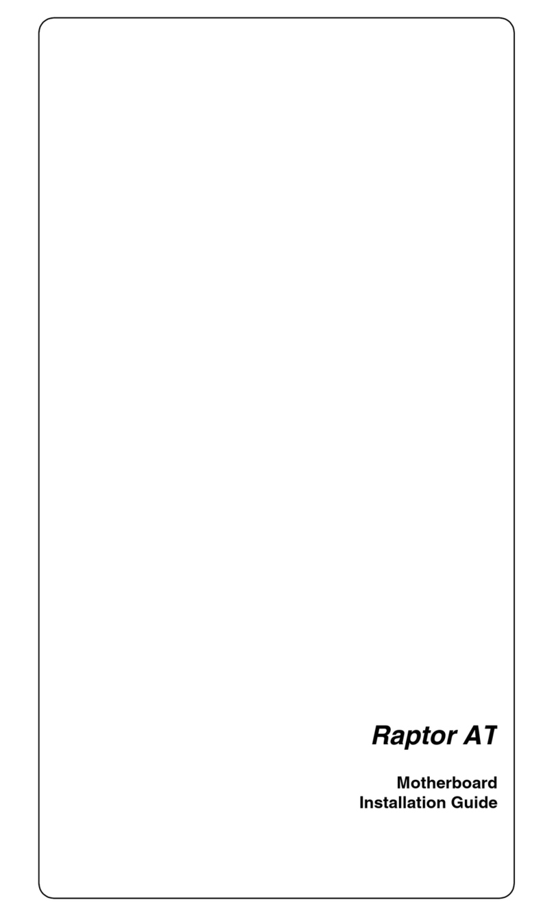 Intel Motherboard Raptor AT User manual