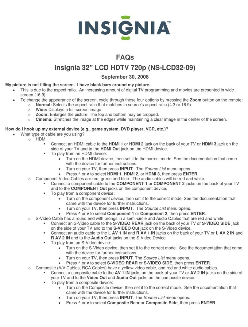 Insignia NS-LCD32-09 Dimensions