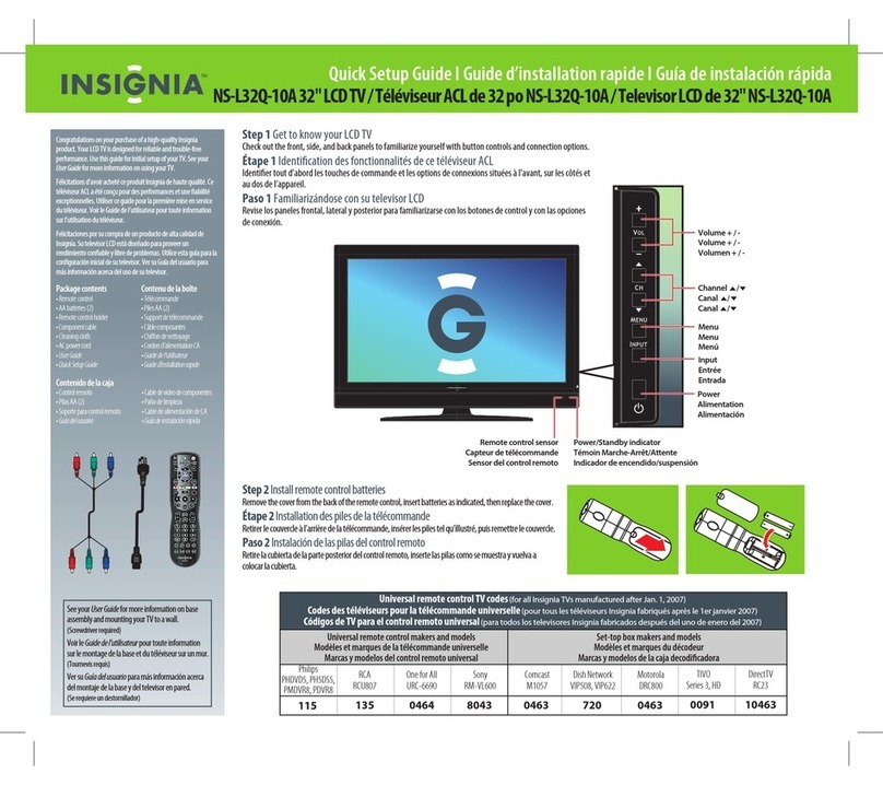 Insignia NS-L32Q-10A - 32" LCD TV User manual