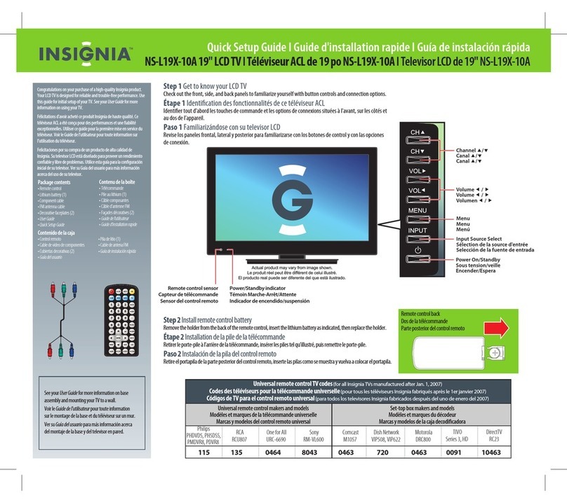 Insignia NS-L19X-10A - 19" LCD TV User manual