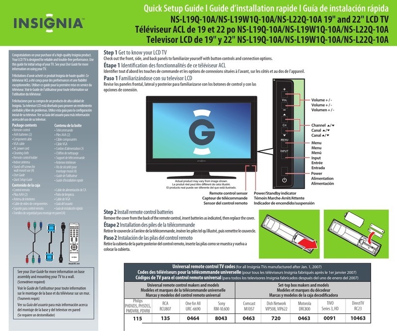 Insignia NS-L19Q-10A - 19" LCD TV User manual