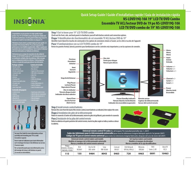 Insignia NS-LDVD19Q-10A - 19" LCD TV User manual