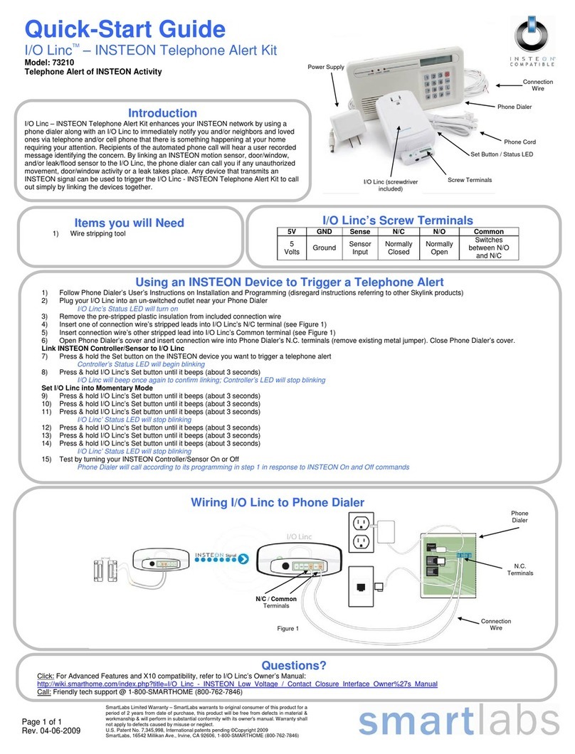 INSTEON I/O LINC 73210 quick start guide