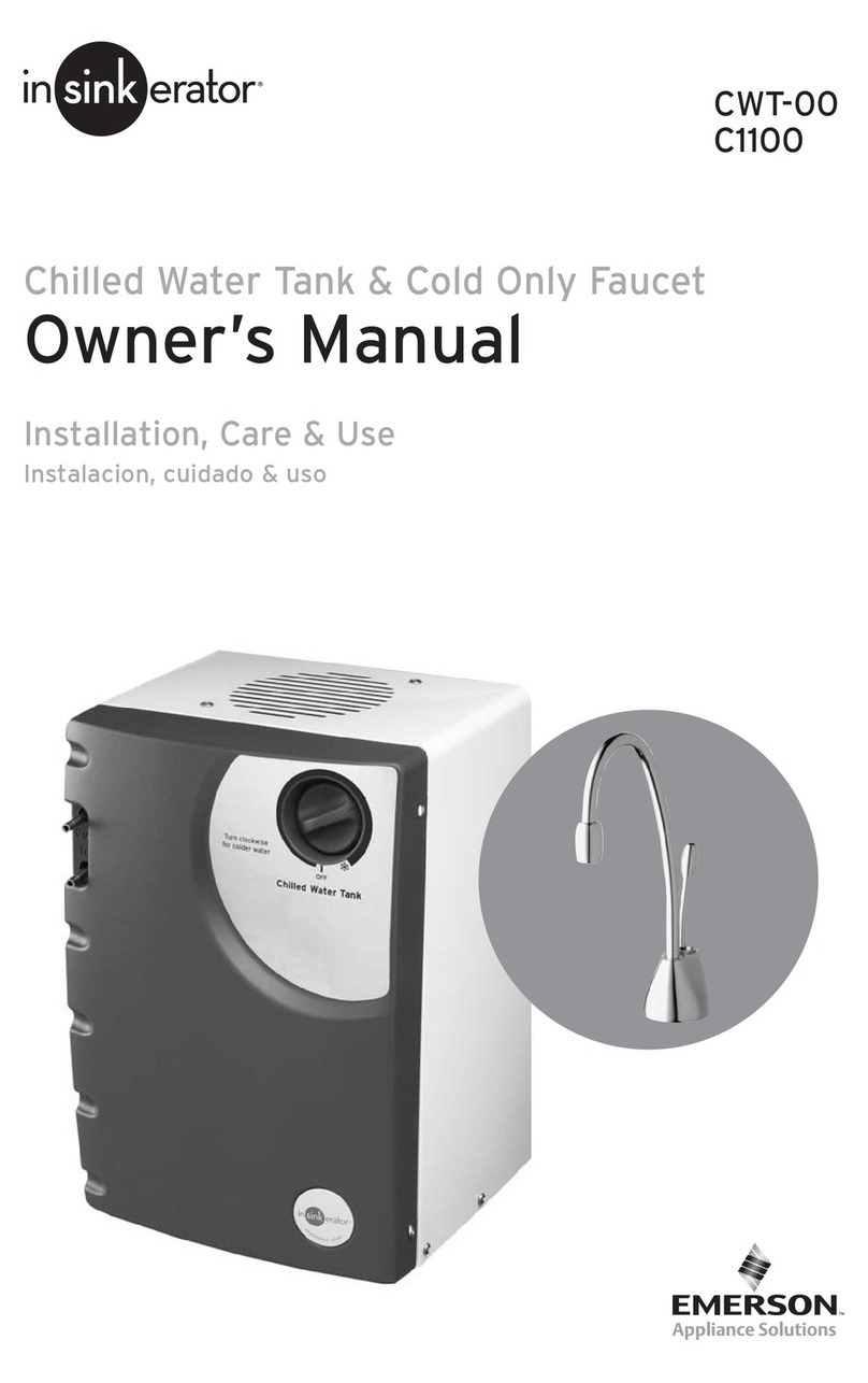 InSinkErator Chilled Water Tank & Cold Only Faucet CWT-00 owner's manual InSinkErator Chilled Water Tank & Cold Only Faucet CWT-00 owner's manual