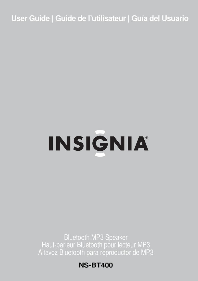 Insignia NS-BT400 - 2.1-CH Wireless Speaker Sys User manual