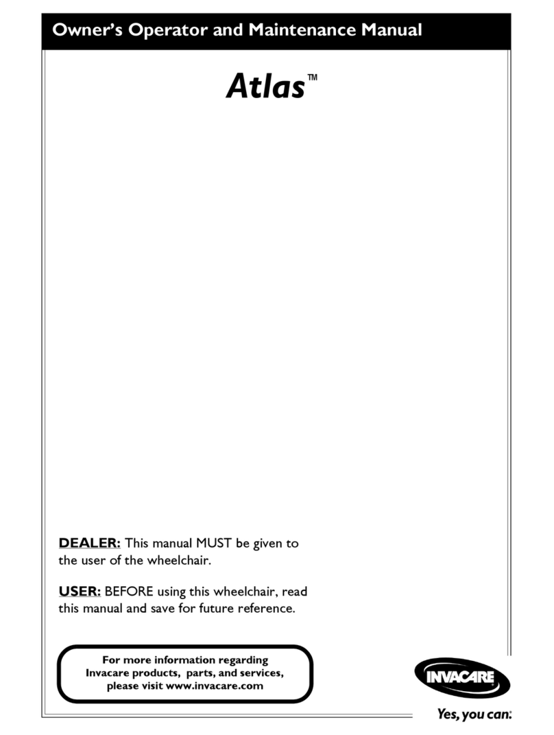 Invacare Wheelchair Atlas Operating instructions