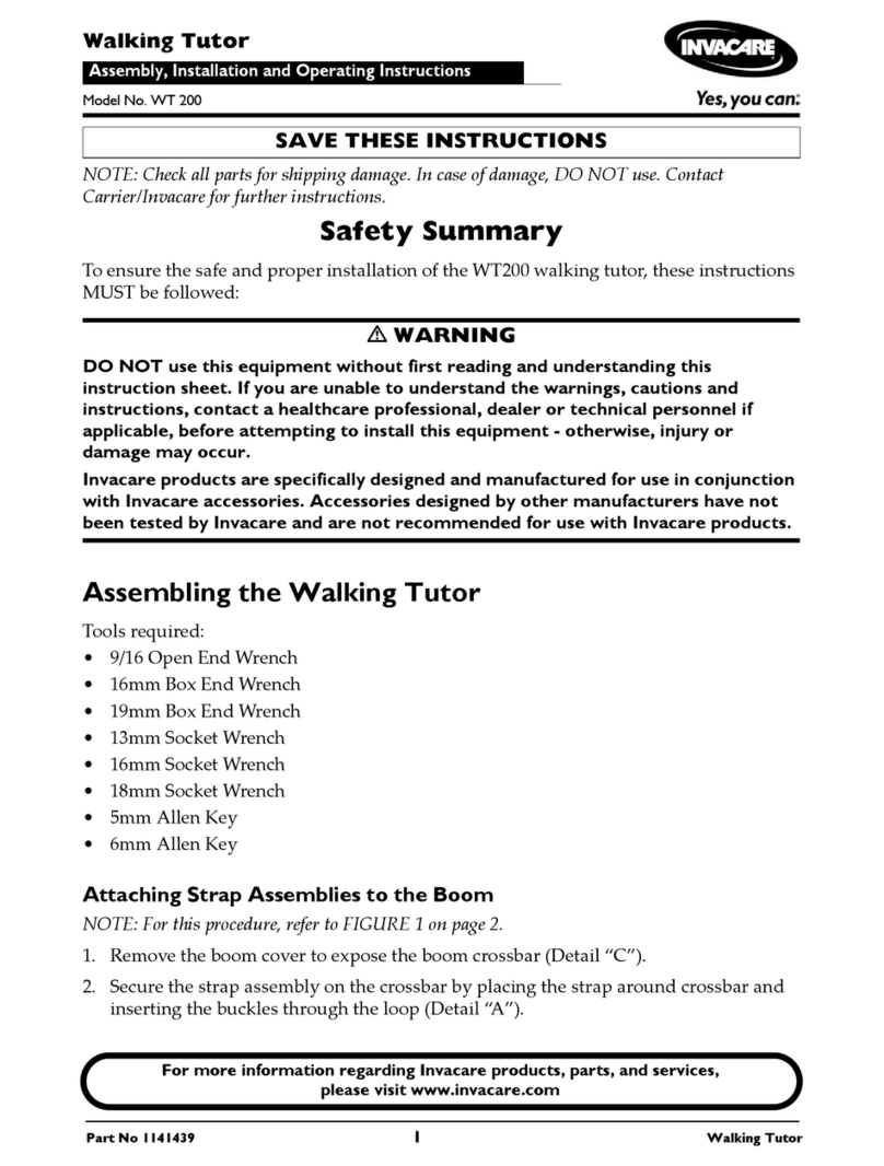 Invacare WALKING TUTOR WT 200 Installation and operating instructions