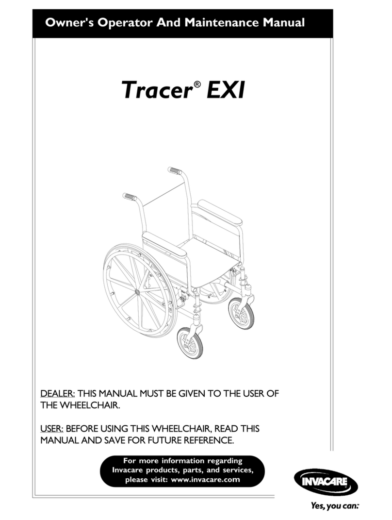 Invacare Tracer EXIR Installation instructions